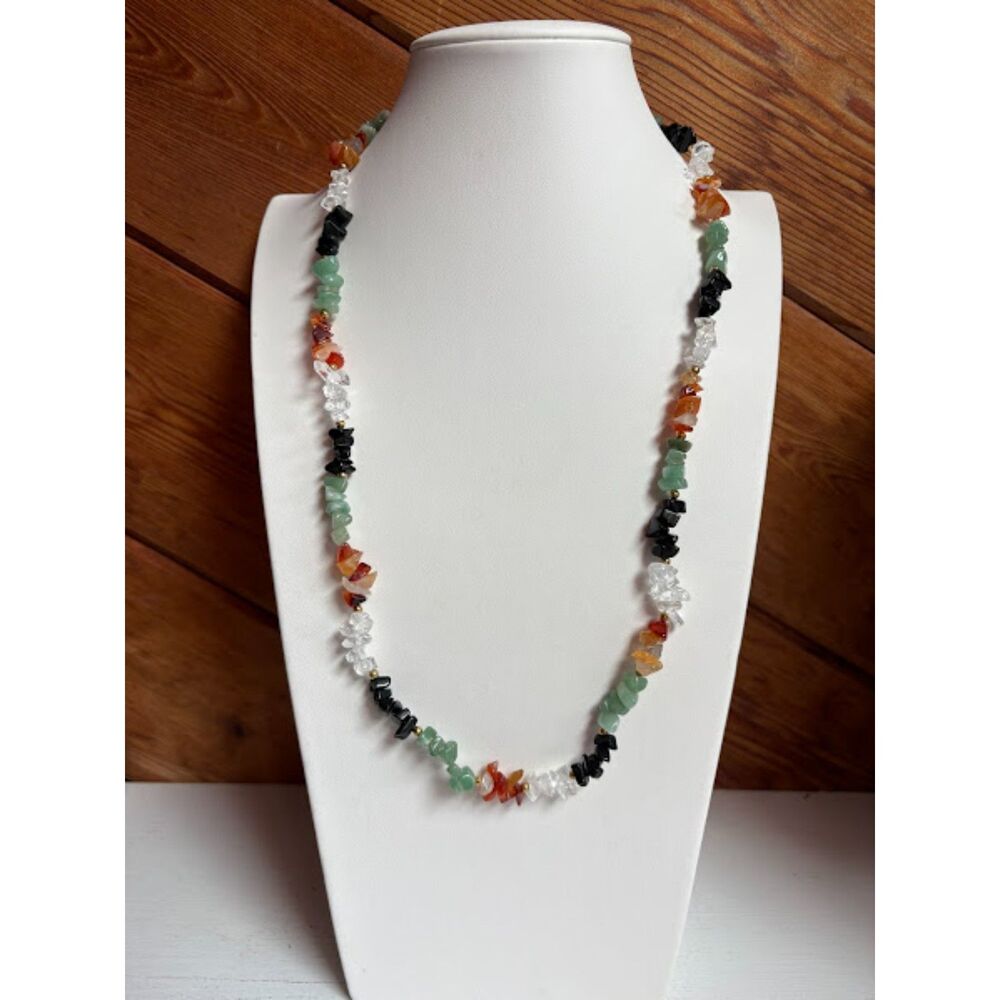 Vibrant Gemstone Necklace and Bracelet Set